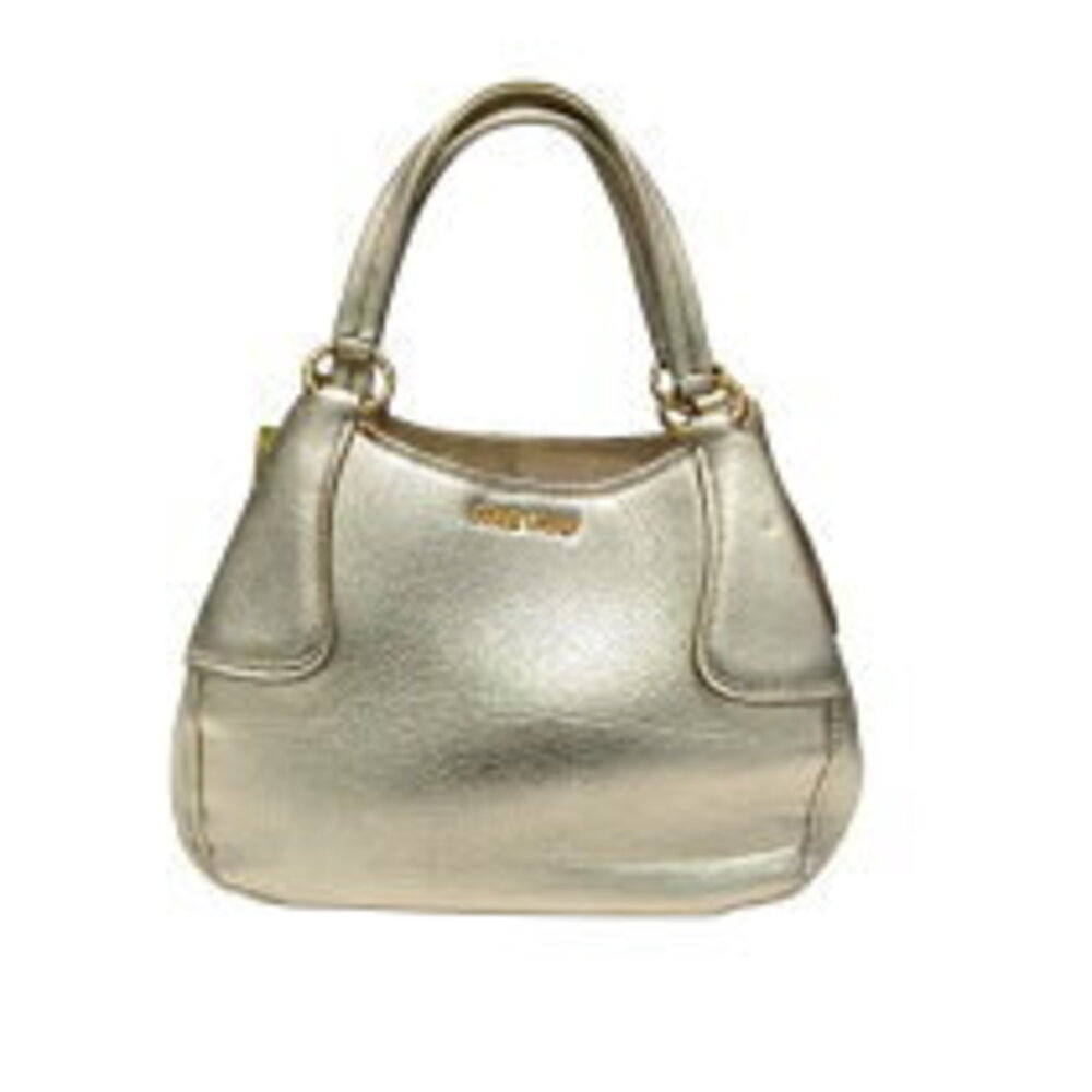 Miu Miu logo handbag Gold Lambskin
